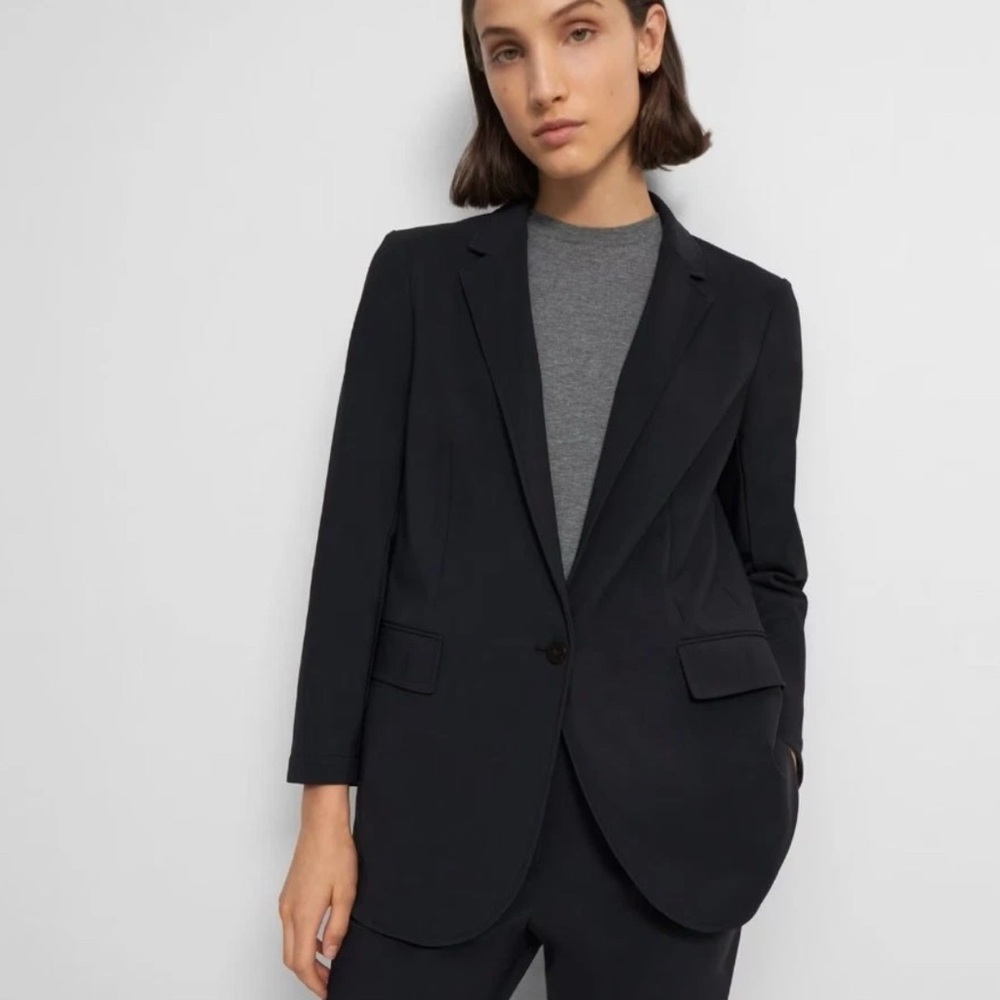 Theory Black Blazer black pointe size 0 NWT